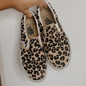 Cheetah Print Vans Slip Ons